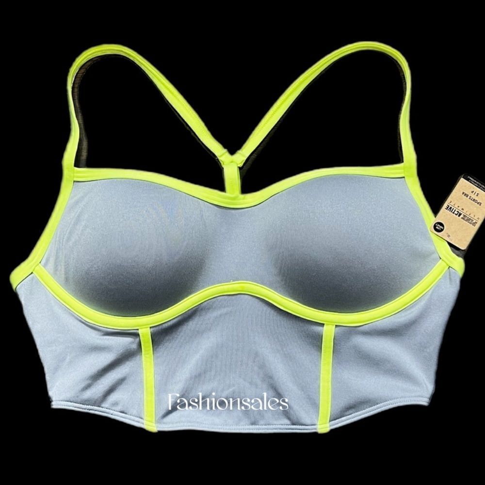Victorias Secret Pink Active Ultímate Push up Padded Corset Sports Bra gray S